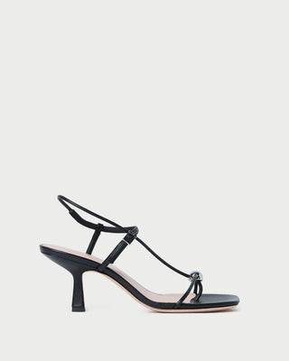 Loeffler Randall Triana Strappy Mid-Heel Sandal with Ball, Black