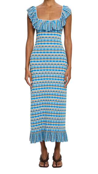 Kivari Viola Knit Maxi Dress, Ice Blue