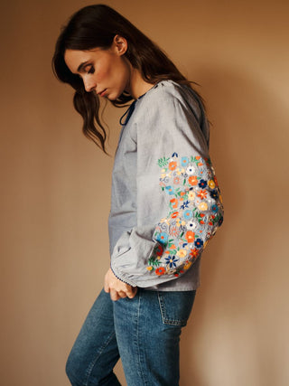 Mille Lara Top, Garden Embroidery