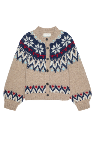 The Great The Winter Fairisle Cardigan, Snowflake