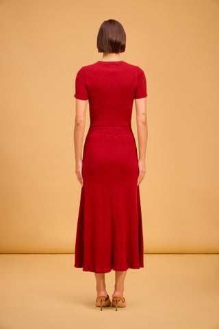 OBL Gerty Skirt, Crimson
