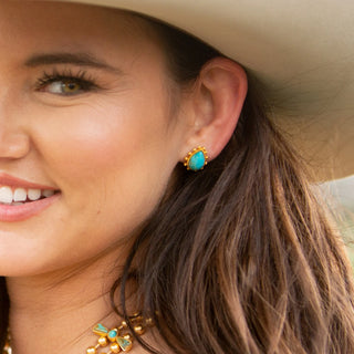 TS Christina Greene Starburst Stud Earrings, Turquoise