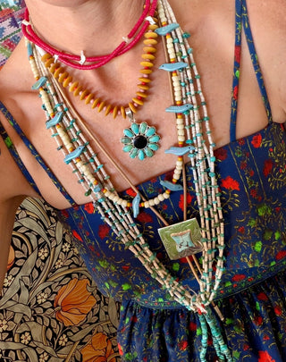 Gather Goods Turquoise Flower Necklace