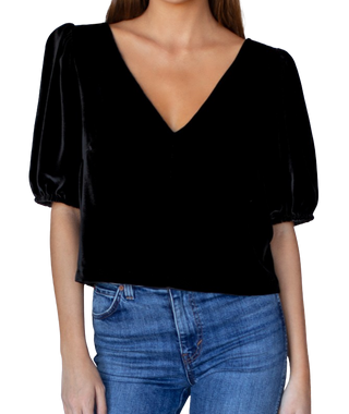 Emerson Fry V Top, Black Silk Velvet
