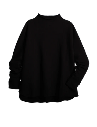 Frank & Eileen Effie L/S Funnel Neck Capelet, Black