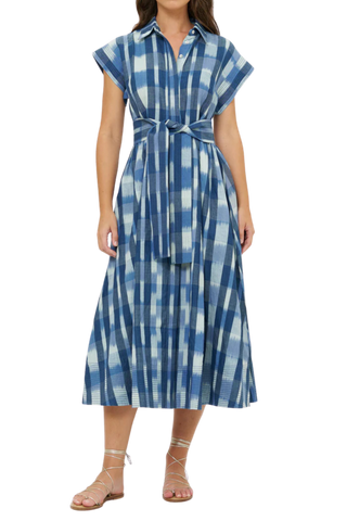 Oliphant Belted Shirt Dress, Beckett Navy