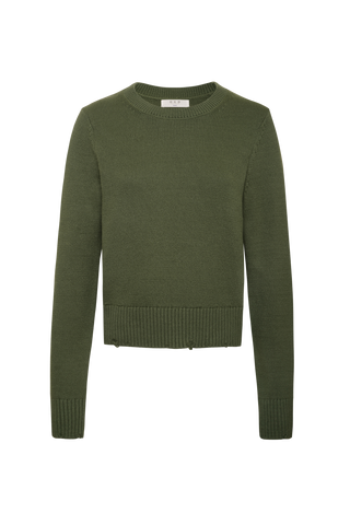 One Grey Day Lowen Distressed Crewneck, Thyme