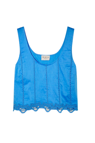 Mirth Orinda Tank, Egyptian Blue Lotus Eyelet
