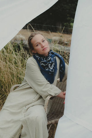 Maison Lecomte Flament Scarf, Bandana Navy WC