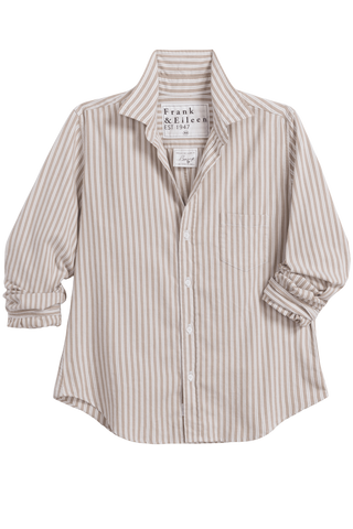 Frank & Eileen Barry Tailored Button-Up Shirt, Camel White Multi Stripe