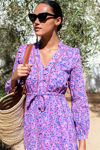Love Tomas Frances 4 V Dress, Violet Wildflower Organic