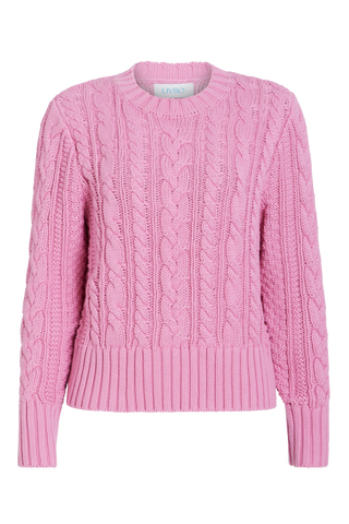 Livro Cable Crewneck Sweater, Blush