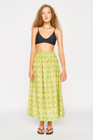 Mirth Verona Skirt, Lime Popova