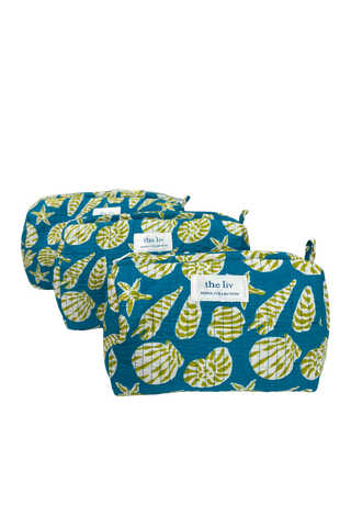 Toiletry Bag Set, Shell Collector Citron