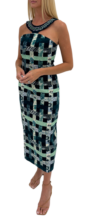 Anna Cate Carson Midi, Navy Plaid