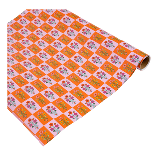 Furbish Studio Wrapping Paper Sheets, Floral Check