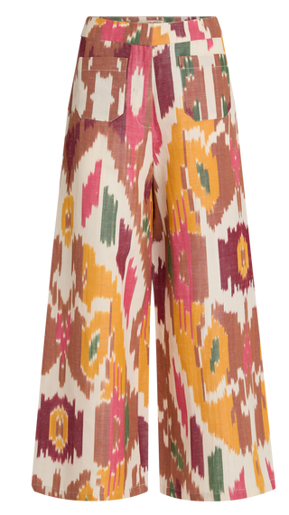 Emporio Sirenuse Adele Watercolor Ikat Trouser, Pink
