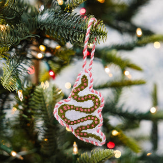 Furbish Studio Needlepoint Ornament, Snake