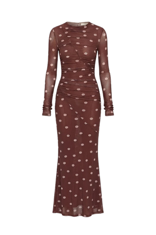 Kivari Edie Mesh Maxi Dress, Brown