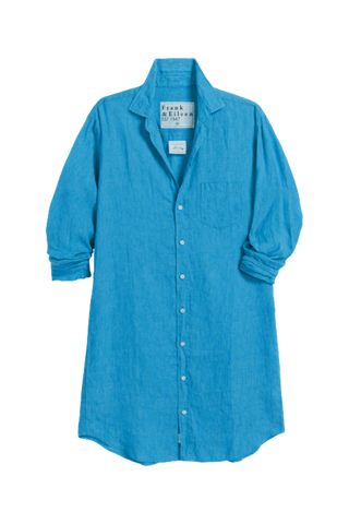 Frank & Eileen Classic Shirtdress, Turquoise Linen