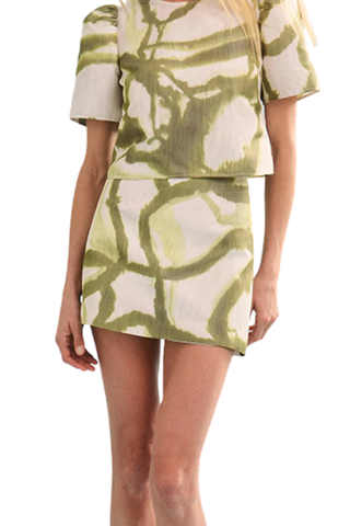 Hunter Bell Britt Mini Skirt, Seabreeze Ikat Green