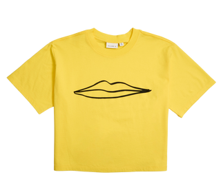 Clare V. Le Carre Tee Surrealisme Lips, Bright Yellow