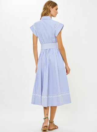Oliphant Belted Shirt Dress, Sconset Blue