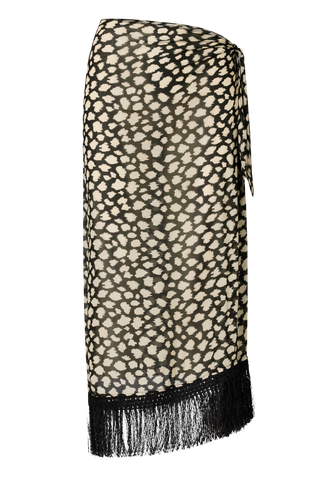 Roame. Pandora Fringe Skirt, Sauvage Noir