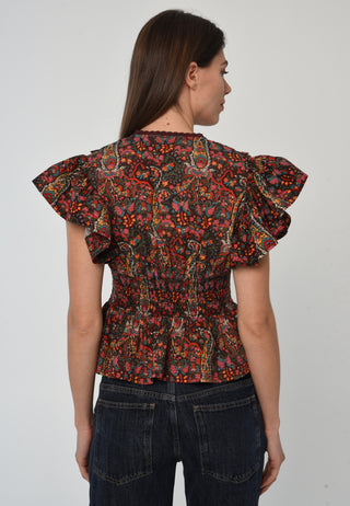 Love the Label Madelyn Top, Harlequin Print
