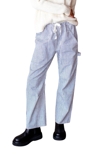 Love Tomas Family Cargo Pant, Indigo Stripe Organic