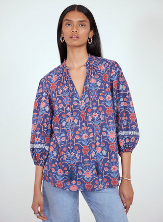 Banjanan Lorna Top, Medieval Blue