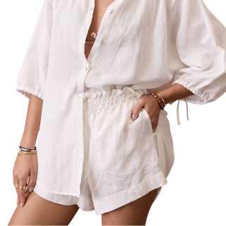 BOTEH La Ponche Paperbag Shorts, White