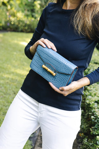 Pamela Munson The Jackie Crossbody Clutch, French Blue