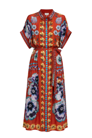 Carolina K Valerie Kaftan, Antique Floral Orange