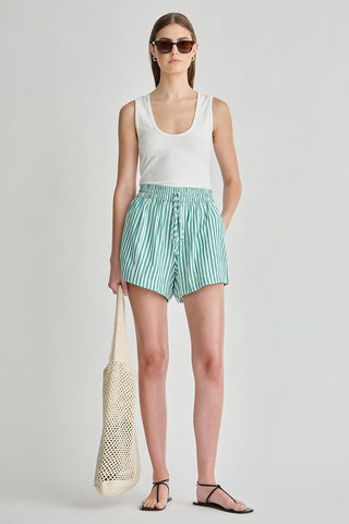 Apiece Apart Trail Short, Yarn Dye Stripe Green