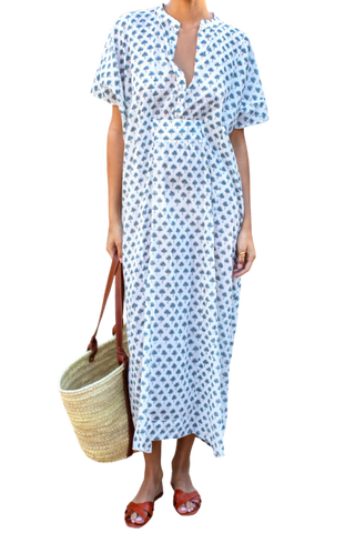 Love Tomas Emerson Caftan, Cleo Azure Organic