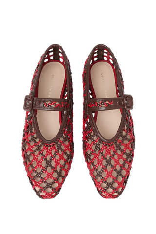 Loeffler Randall Junia Maryjane Flat, Red Espresso