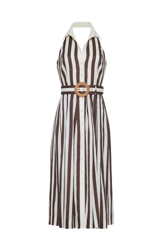 Cara Cara Quentin Midi, Brown Ivory Stripe