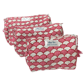 Toiletry Bag Set, Rose Scallop