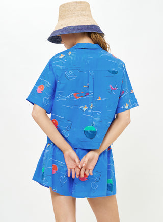 Oliphant Parker Top, Dip Blue