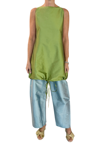 Chan Luu Techno Taffeta Shift Shirt, Tulip Stem