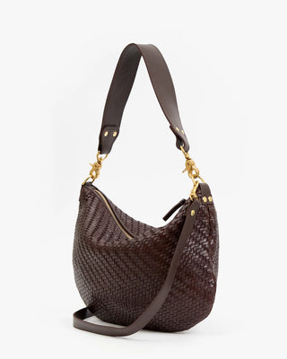 Clare V. Moyen Messenger, Chocolate Woven Zig-Zag