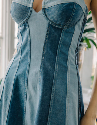 Love the Label Mackenzie Denim Dress, Paneled Denim
