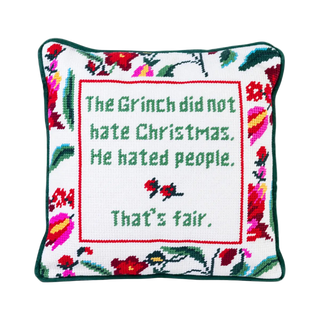 Furbish Studio Needlepoint Pillow, The Grinch