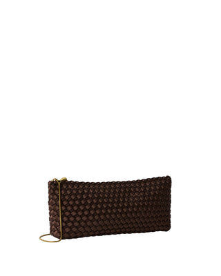 Naghedi Gala Satin Clutch, Chocolate