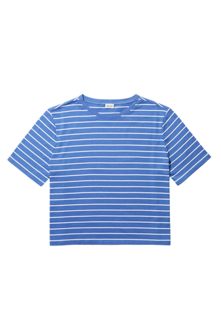 Kule The Brentwood Tee, Denim White Pinstripe