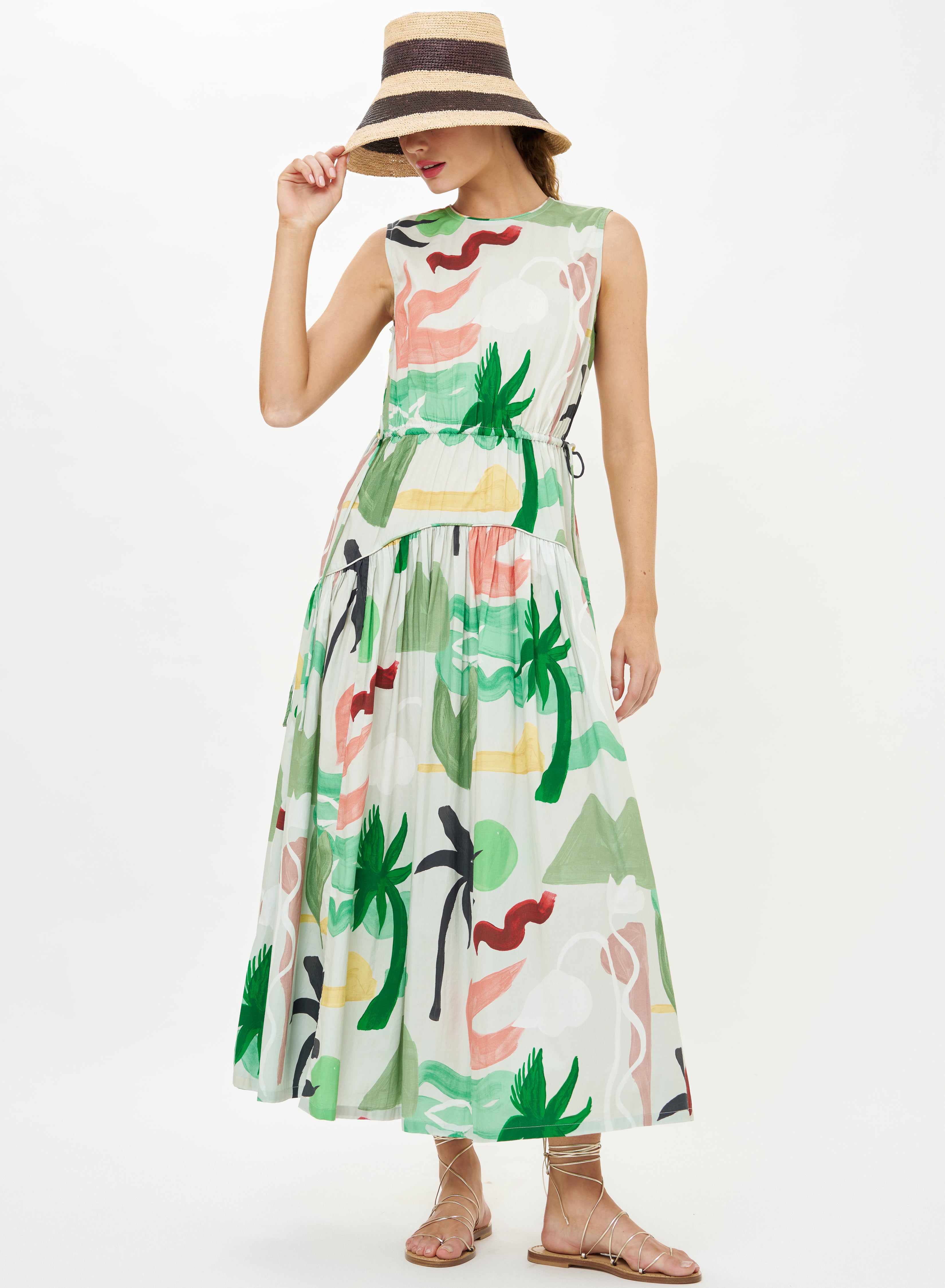 Oliphant Sleeveless Piped Maxi, Paradiso Petal L Oliphant Sleeveless Piped Maxi, Paradiso Petal L