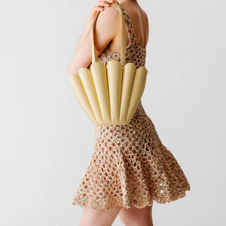 Mlouye Mini Seashell Tote, Butter