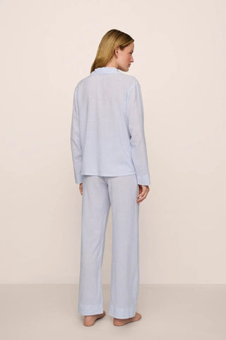 Eberjey Nautico Long PJ Set, White Cornflower