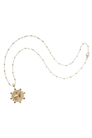 Jane Win Courage Petite Embellished Coin Beaded Satellite Necklace